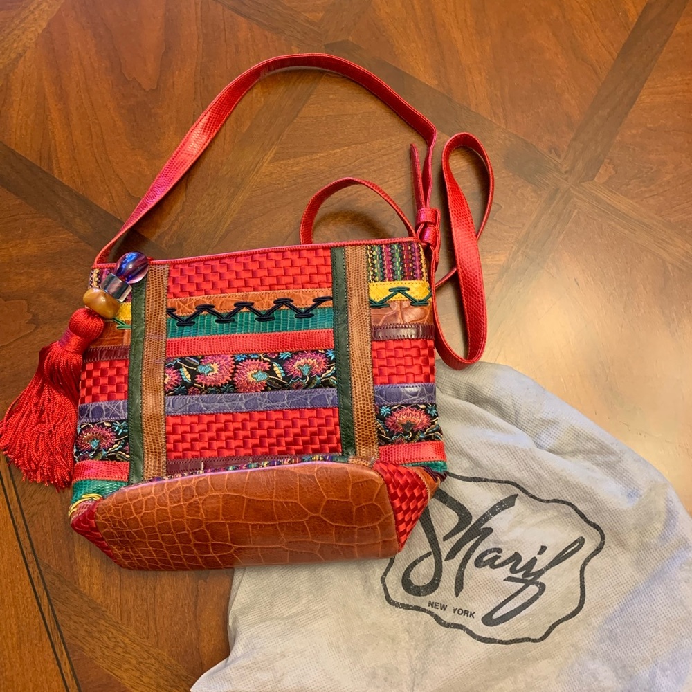 Sharif Patchwork Leather Women's Bag with storage bag.
